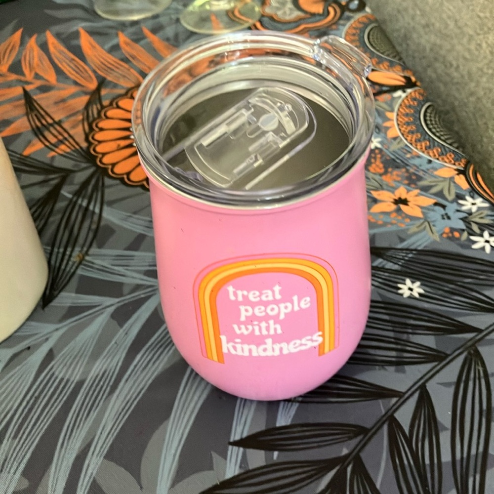 Cute pink picnic stainless steel cup